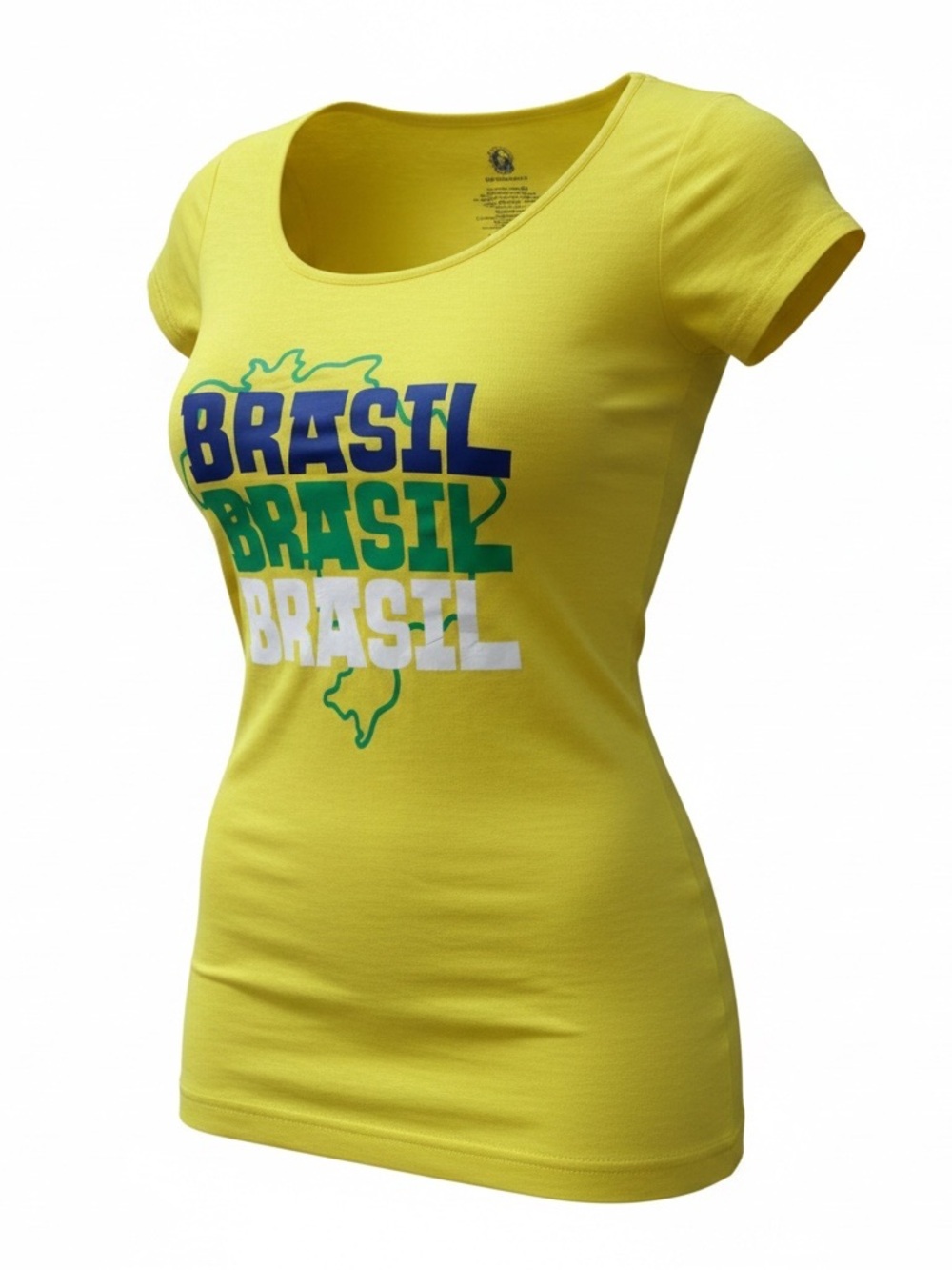 Brasil Scoop Neck Short Sleeve Tee - Yellow